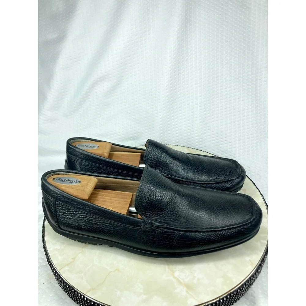 ECCO Leather Slip On Driving Loafers Mens 11-11.5 Black Classic Business Shoes